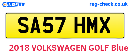 SA57HMX are the vehicle registration plates.