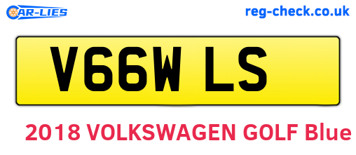 V66WLS are the vehicle registration plates.