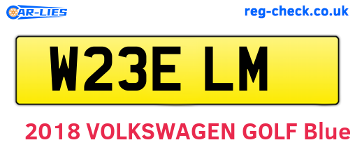W23ELM are the vehicle registration plates.