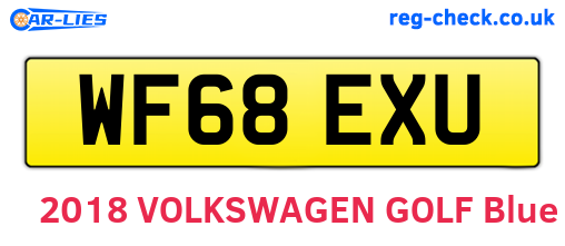 WF68EXU are the vehicle registration plates.