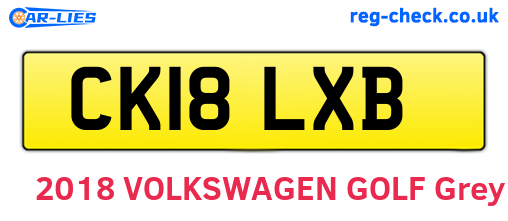 CK18LXB are the vehicle registration plates.