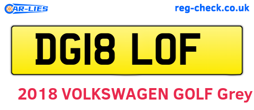 DG18LOF are the vehicle registration plates.