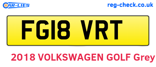 FG18VRT are the vehicle registration plates.