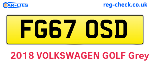 FG67OSD are the vehicle registration plates.