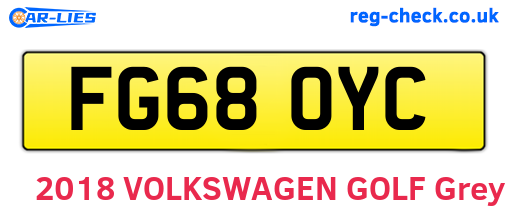 FG68OYC are the vehicle registration plates.