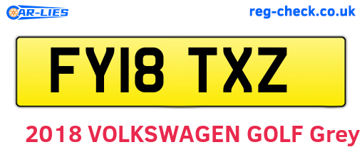 FY18TXZ are the vehicle registration plates.