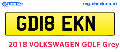 GD18EKN are the vehicle registration plates.