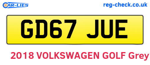 GD67JUE are the vehicle registration plates.