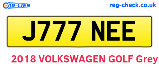 J777NEE are the vehicle registration plates.