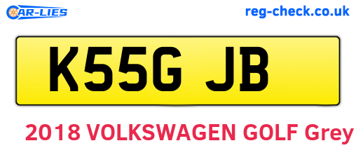 K55GJB are the vehicle registration plates.
