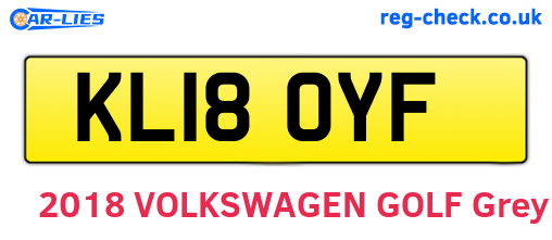 KL18OYF are the vehicle registration plates.