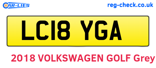 LC18YGA are the vehicle registration plates.
