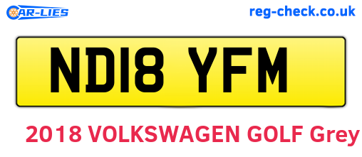 ND18YFM are the vehicle registration plates.