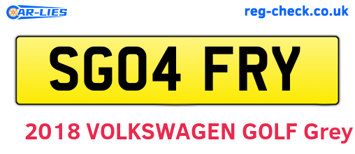 SG04FRY are the vehicle registration plates.