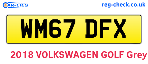 WM67DFX are the vehicle registration plates.