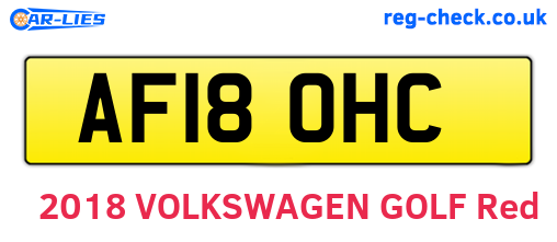 AF18OHC are the vehicle registration plates.