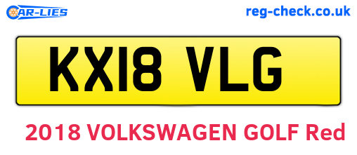 KX18VLG are the vehicle registration plates.