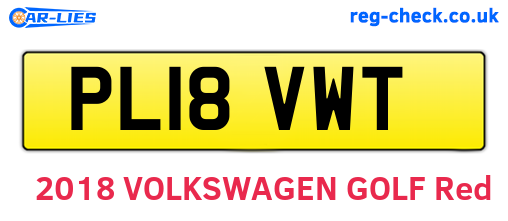 PL18VWT are the vehicle registration plates.