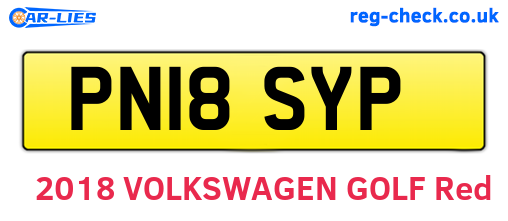 PN18SYP are the vehicle registration plates.