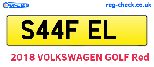 S44FEL are the vehicle registration plates.