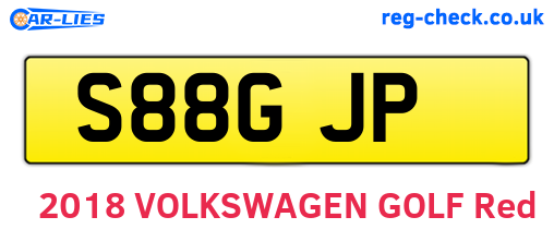 S88GJP are the vehicle registration plates.
