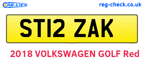 ST12ZAK are the vehicle registration plates.