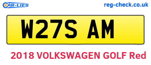 W27SAM are the vehicle registration plates.