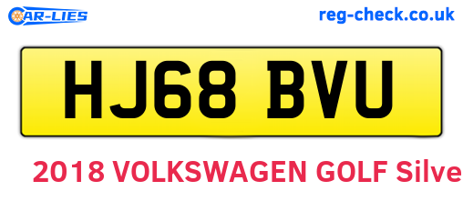 HJ68BVU are the vehicle registration plates.