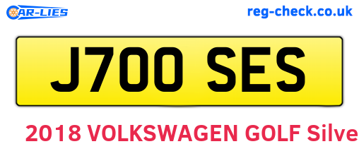 J700SES are the vehicle registration plates.