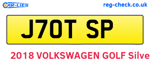 J70TSP are the vehicle registration plates.