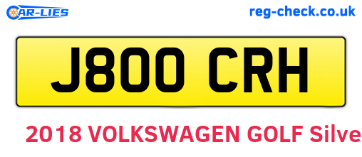 J800CRH are the vehicle registration plates.