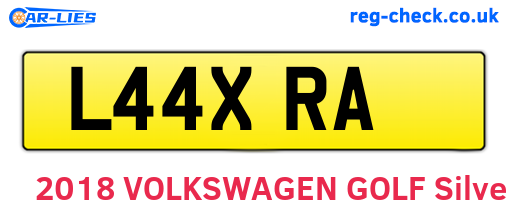 L44XRA are the vehicle registration plates.