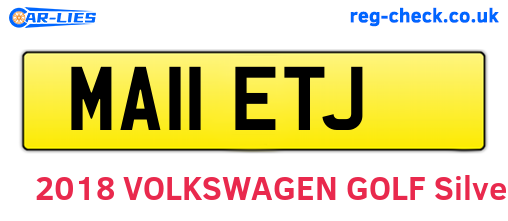 MA11ETJ are the vehicle registration plates.