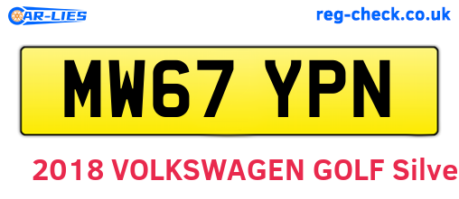 MW67YPN are the vehicle registration plates.