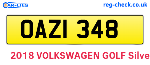 OAZ1348 are the vehicle registration plates.