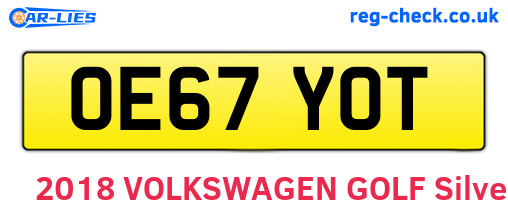 OE67YOT are the vehicle registration plates.