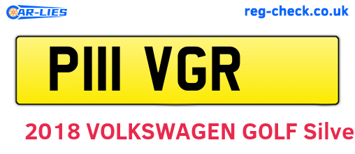 P111VGR are the vehicle registration plates.