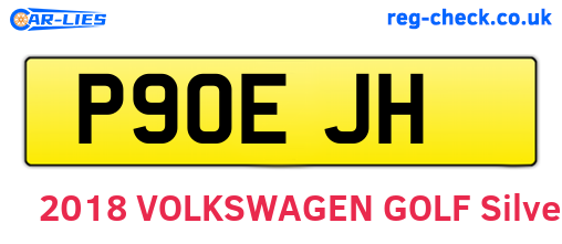 P90EJH are the vehicle registration plates.