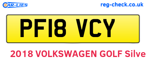 PF18VCY are the vehicle registration plates.