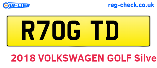 R70GTD are the vehicle registration plates.
