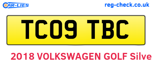 TC09TBC are the vehicle registration plates.