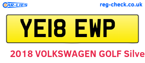 YE18EWP are the vehicle registration plates.