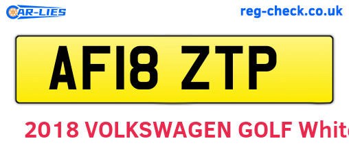 AF18ZTP are the vehicle registration plates.