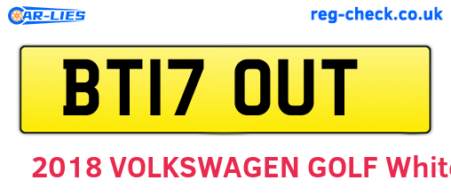 BT17OUT are the vehicle registration plates.