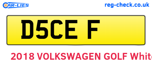 D5CEF are the vehicle registration plates.