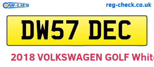 DW57DEC are the vehicle registration plates.