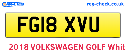FG18XVU are the vehicle registration plates.
