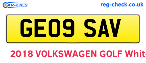 GE09SAV are the vehicle registration plates.