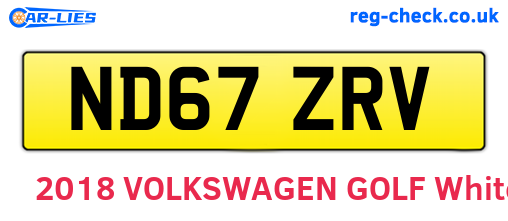 ND67ZRV are the vehicle registration plates.