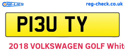 P13UTY are the vehicle registration plates.